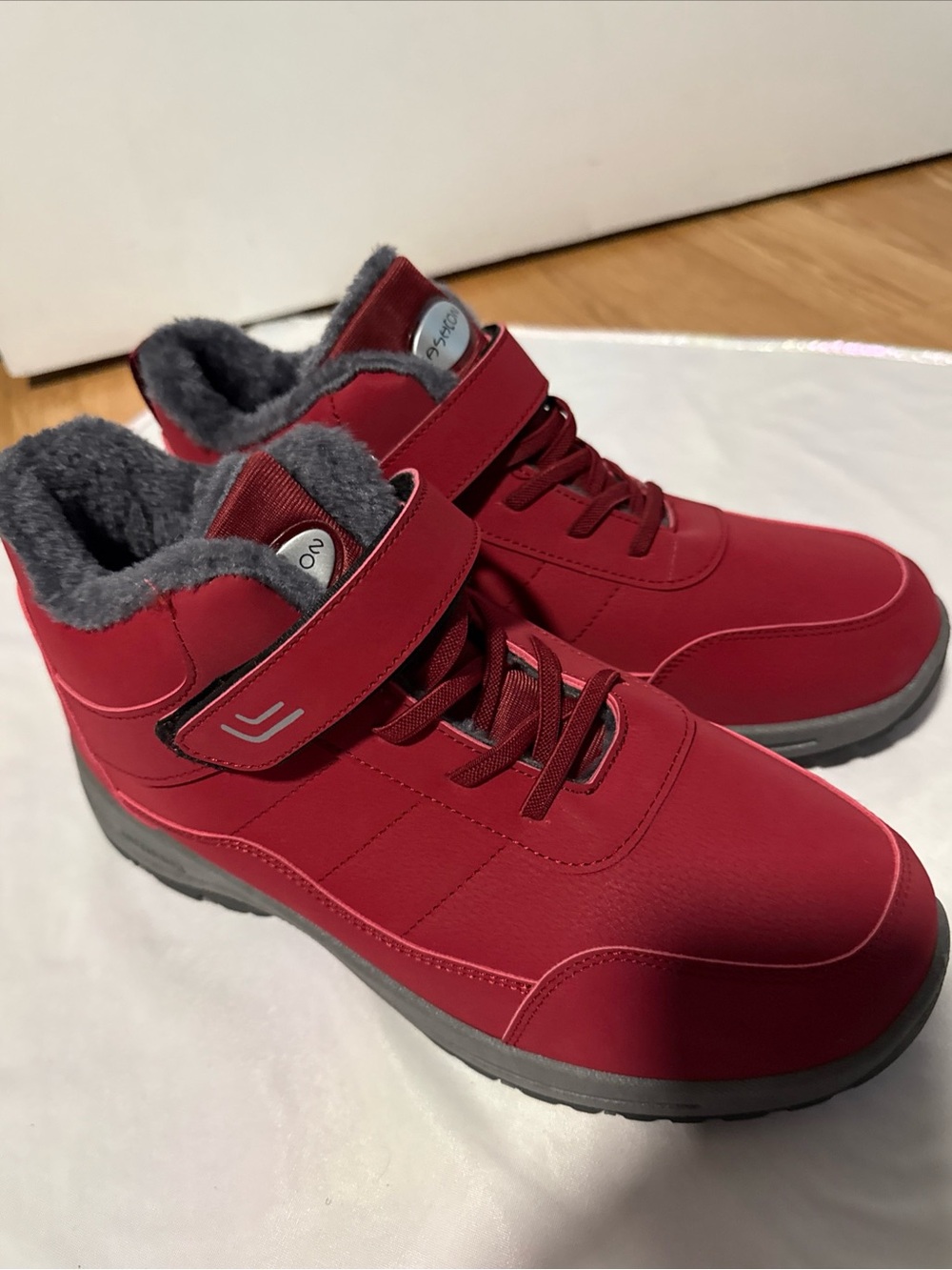 Fauean Men Boots Winter High Top Plush Insoles Non Slip Warm Size EU42 (US 9)NEW
